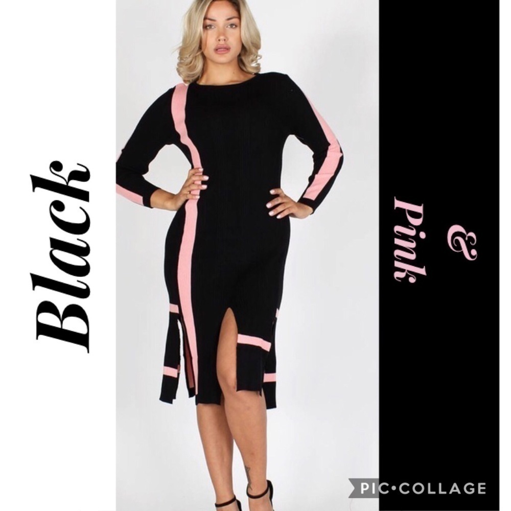 SALE!! Knit Black & Pink Dress